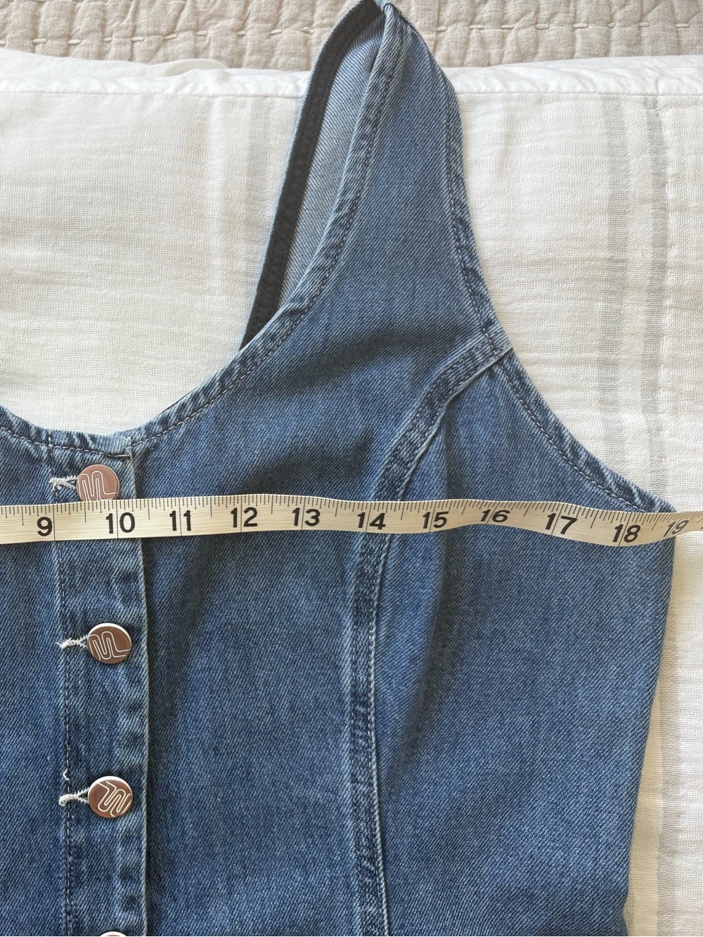 Marine Layer Blue Denim Button-Front Mini Dress - Picture 11 of 11